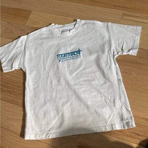 Zara White Tee with Blue Tour Graphic